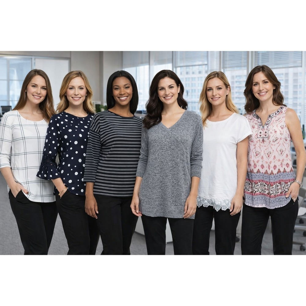 6 Career Style Blouses Women's size MEDIUM